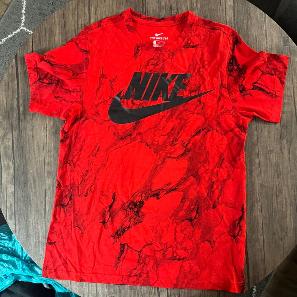 Nike Red and Black Marble T-Shirt
